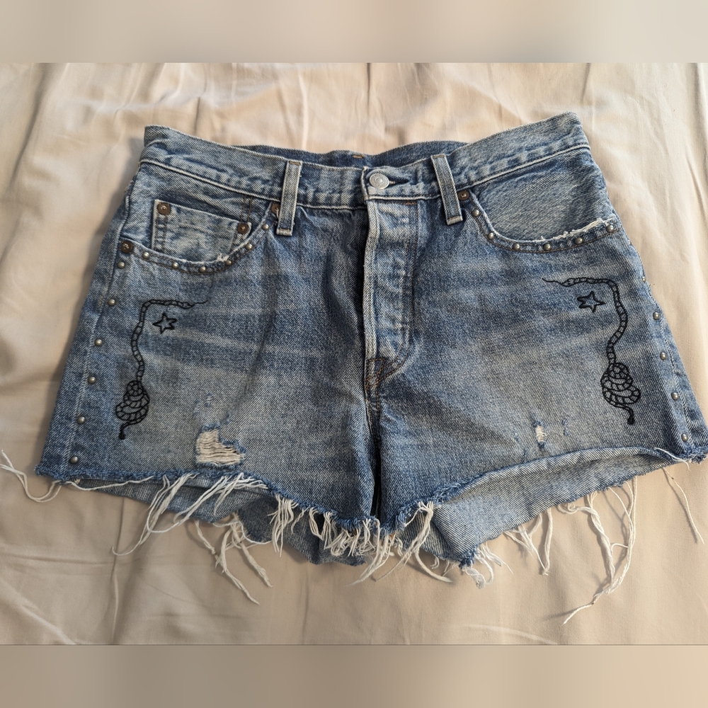 LEVIS limited edition XX Day Celebration Embroidered Denim Shorts